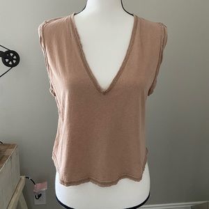Free People V neck Muscle Cropped Tank